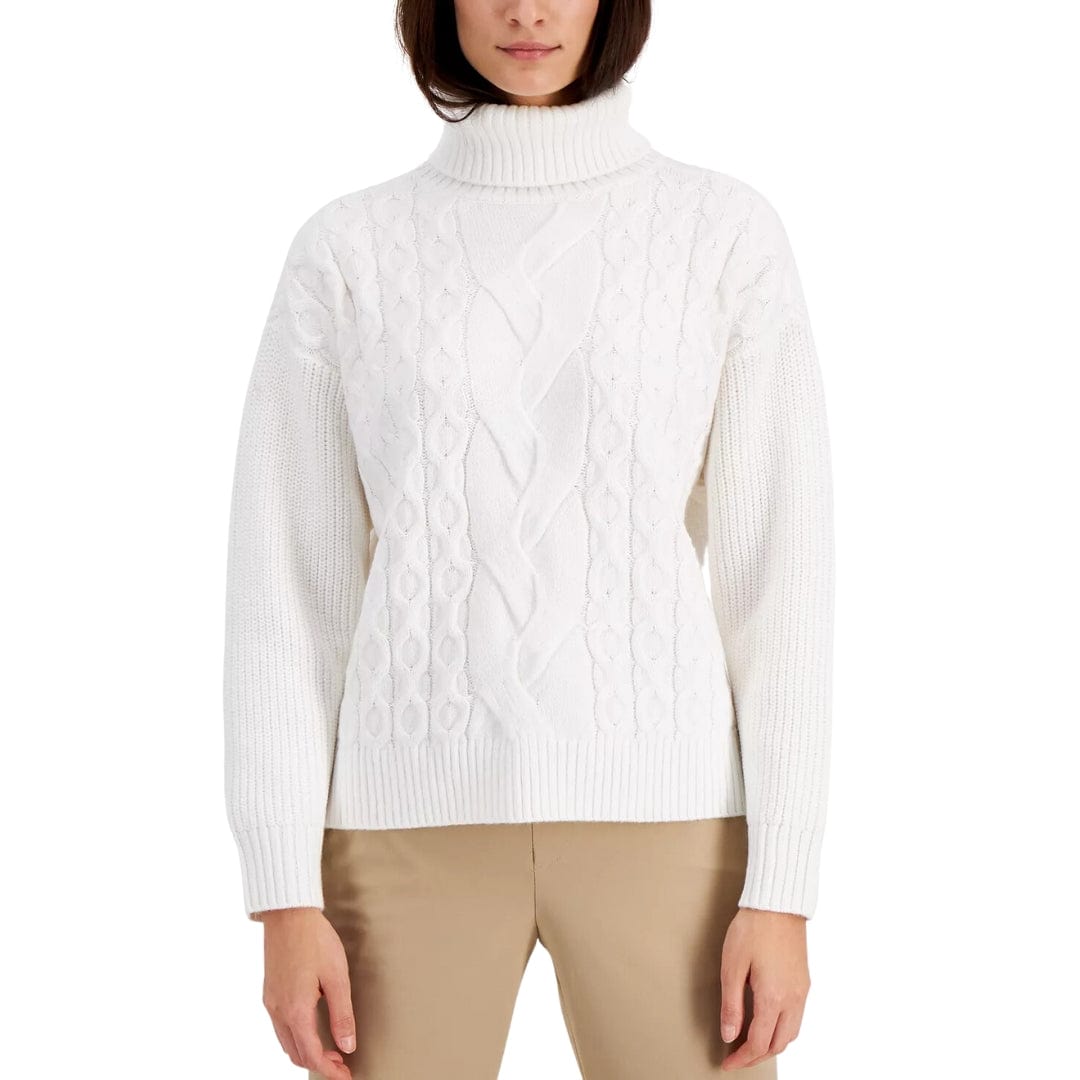 ALFANI - Cable-Knit Turtleneck Sweater