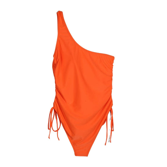 BRANDS & BEYOND Womens Swimwear XL / Orange One Shoulder Tie Sides One Piece Swimsuit