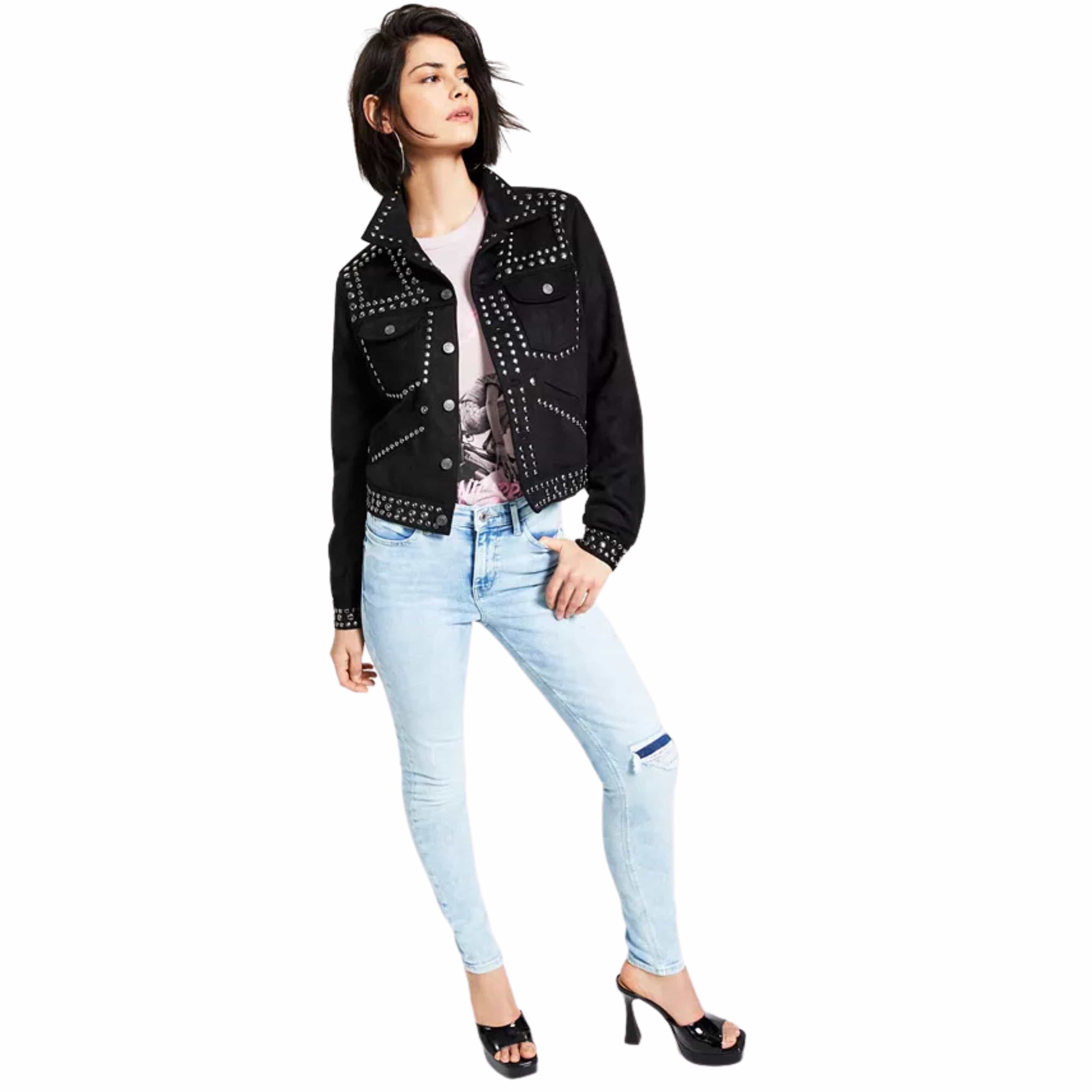 GUESS - Studded Brushed Moto Jacket – Beyond Marketplace