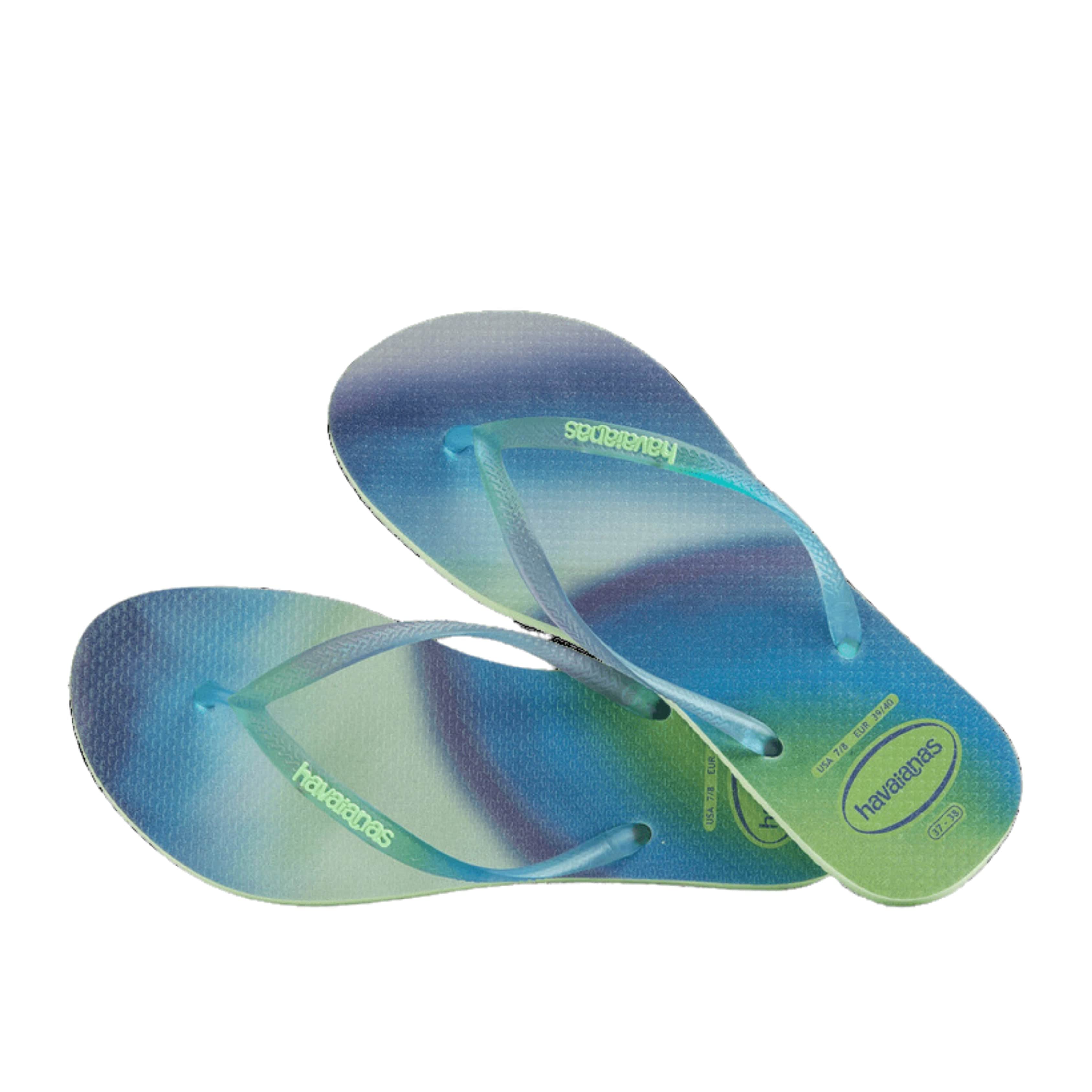 Slim Metallic Rainbow Flip Flops