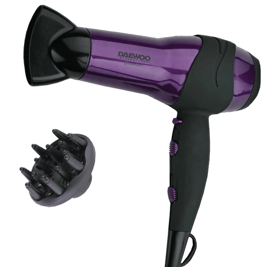 Provideolb Hair Dryers & Accessories Daewoo Hair Dryer 2200 Watt with Concentrator and Diffuser - DHD7025