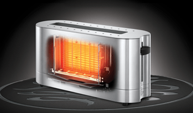 RUSSELL HOBBS Kitchen Appliances RUSSELL HOBBS - Toaster Long Slot Elegance Glass/Stainless Steel