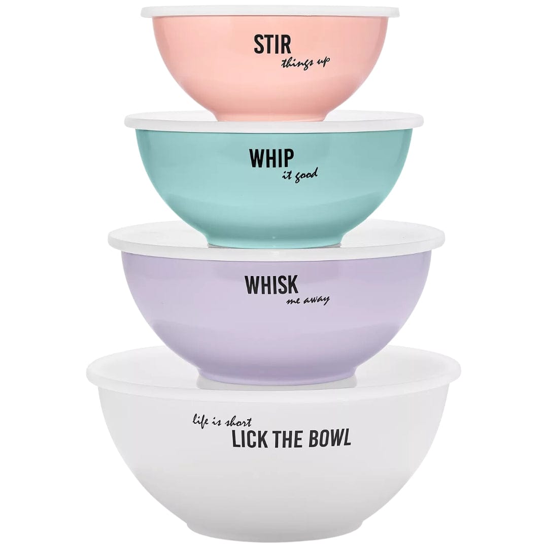 4 melamine bowl set with outlet lids