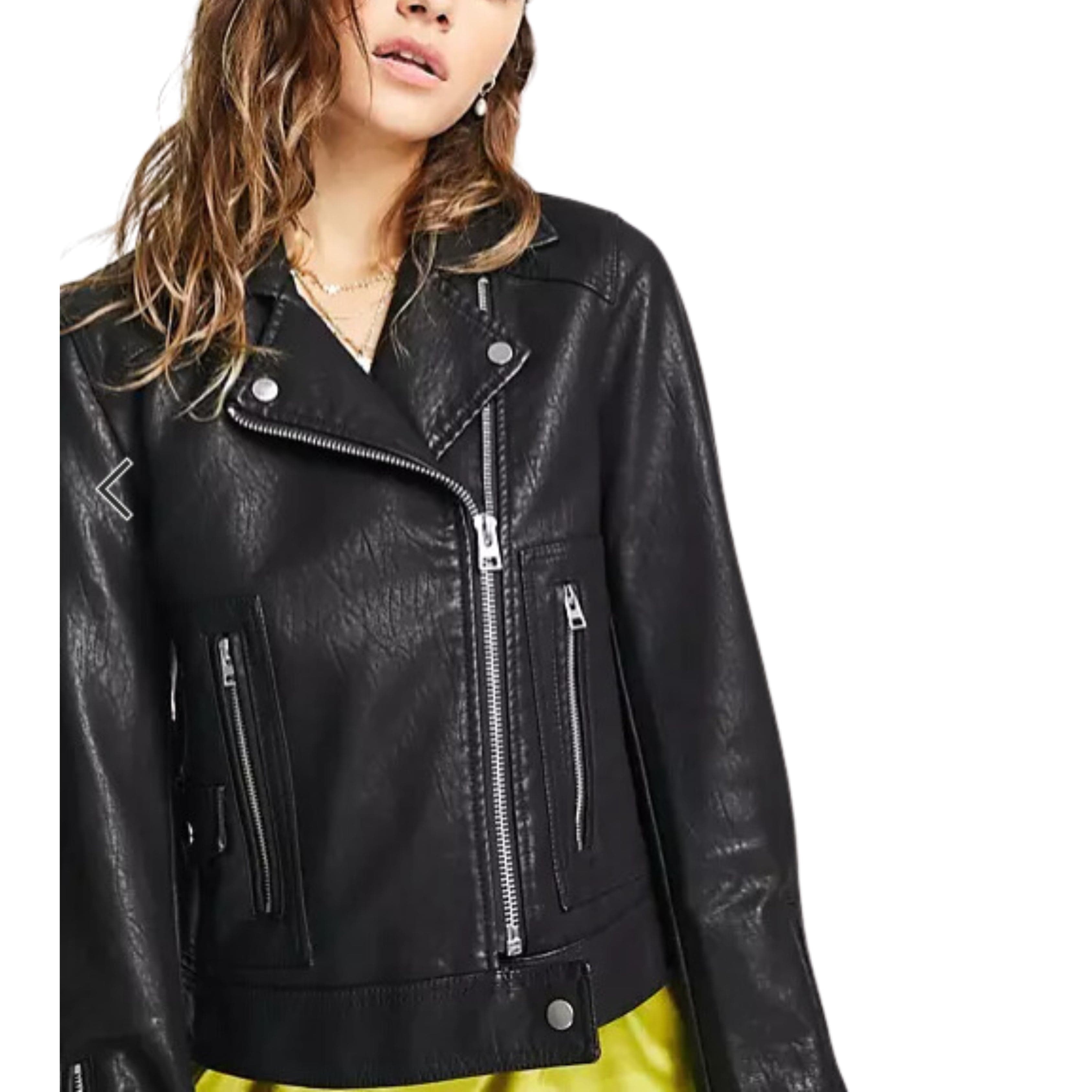 TOPSHOP - Faux leather biker jacket – Beyond Marketplace