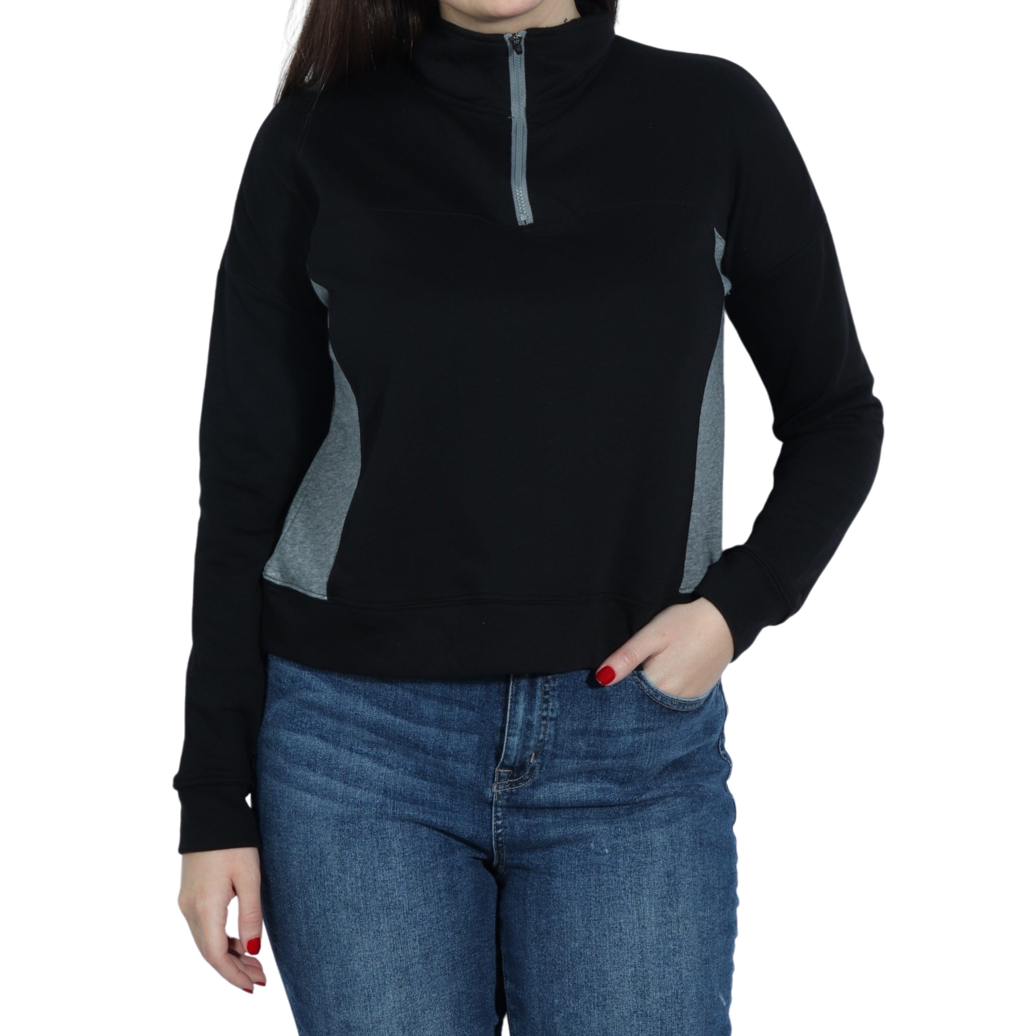 Xersion Womens Mock Neck Long Sleeve Quarter-Zip Pullover