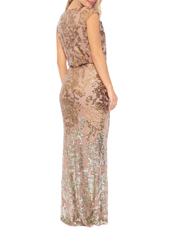 XSCAPE - Sequin Blouson Gown