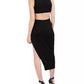 ORIGINAL - Ribbed Knit Cutout Asymmetric Bodycon Dress