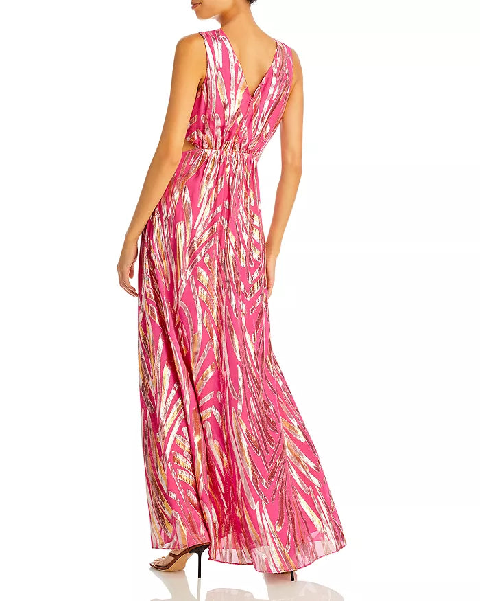 RAMY BROOK - Irene Cutout Metallic Evening Long Dress