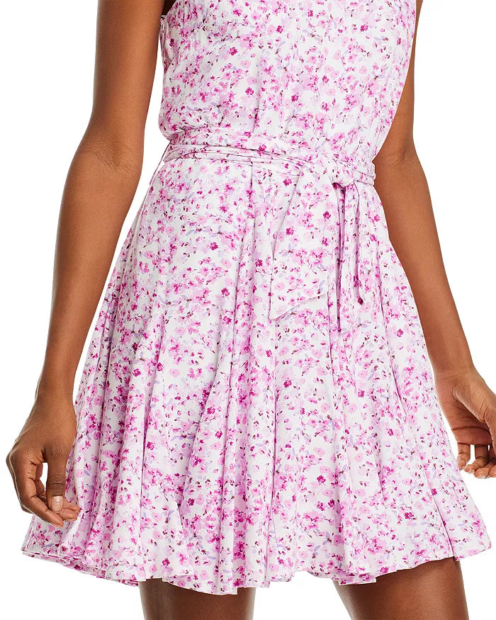 AQUA - Sleeveless Ditsy Floral Print Dress