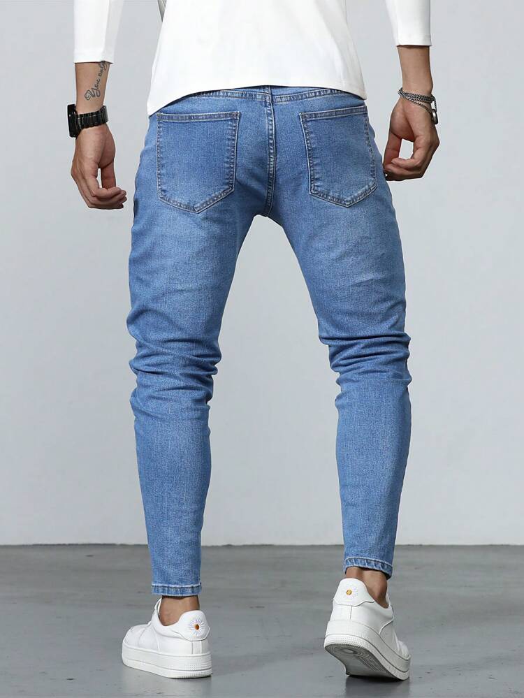 SHEIN -  Men's Solid Color Slim Fit Long Light Jean