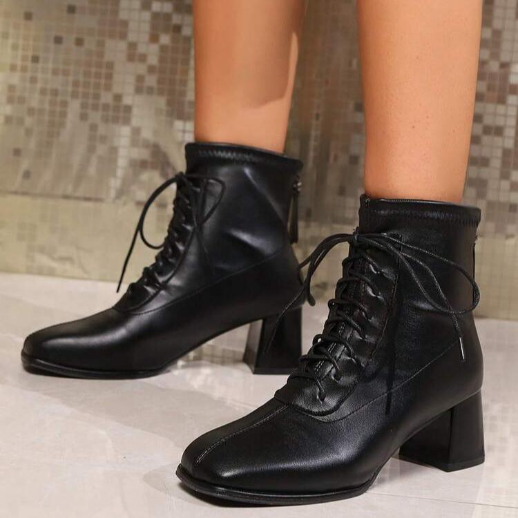 SHEIN - Lace-Up Boots