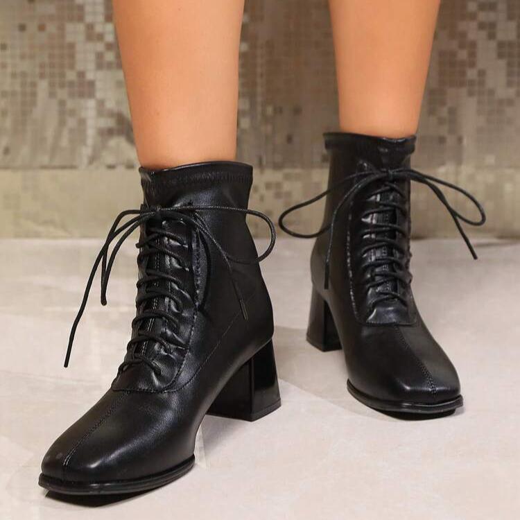 SHEIN - Lace-Up Boots