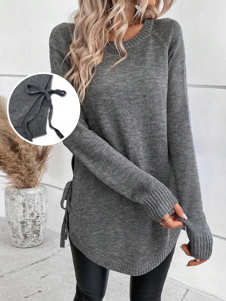 SHEIN - Sleeve Knot Side Sweater