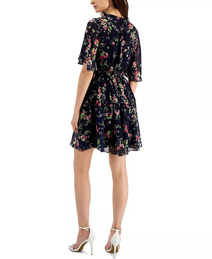 TAYLOR - Floral-Print Smocked Dress