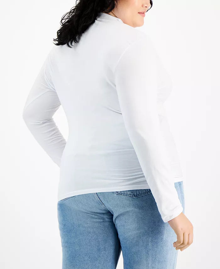 AVETO - Plus Size Mock Neck Long-Sleeve Top