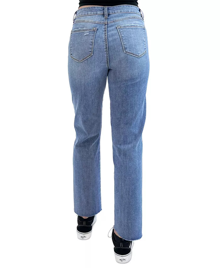 REWASH - High Rise Slim Straight Ankle Jeans