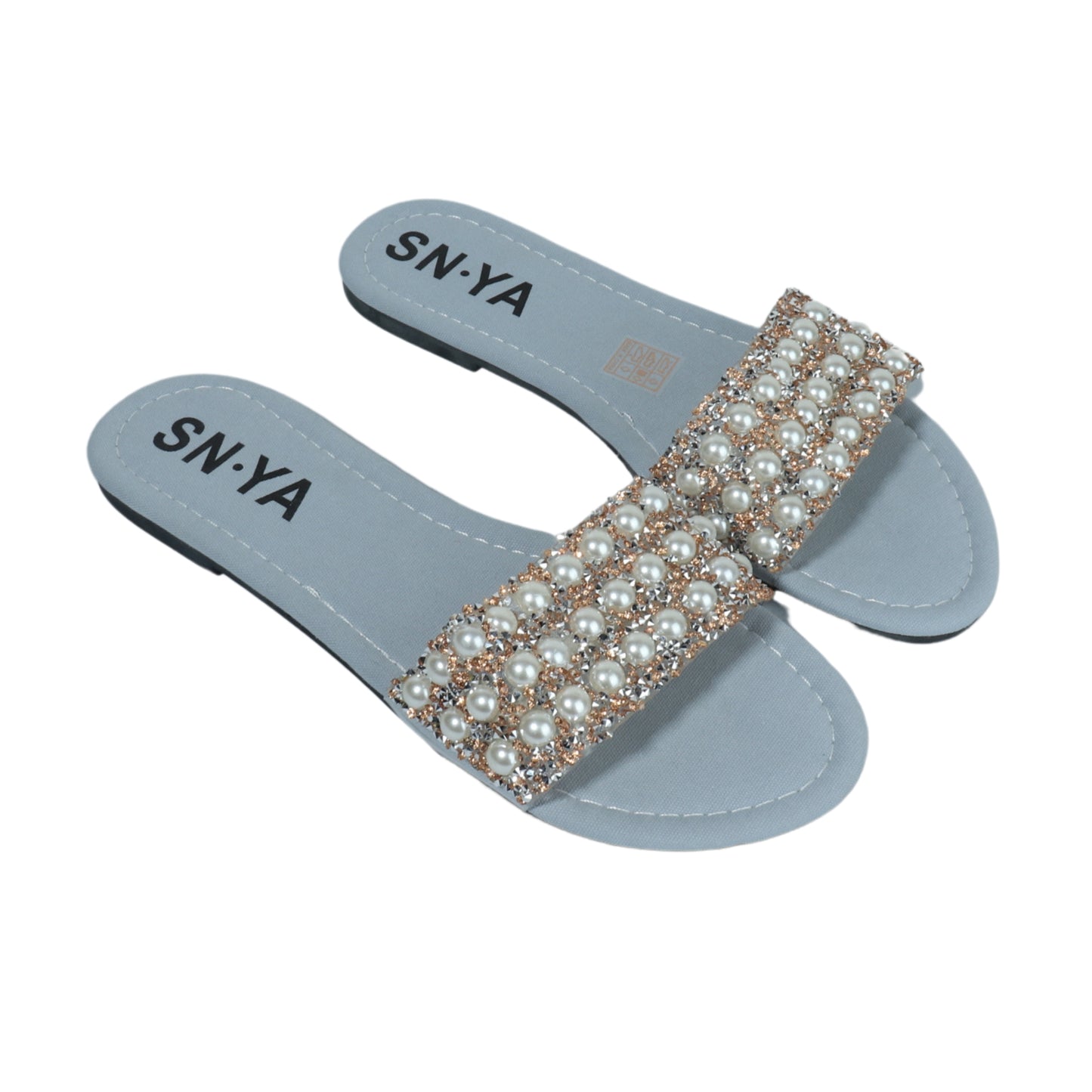 SHEIN -Faux pearl sparkle slippers