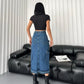 777 PLUS DENIM Womens Bottoms 777 PLUS DENIM - Cargo Pocketed Midi Skirt