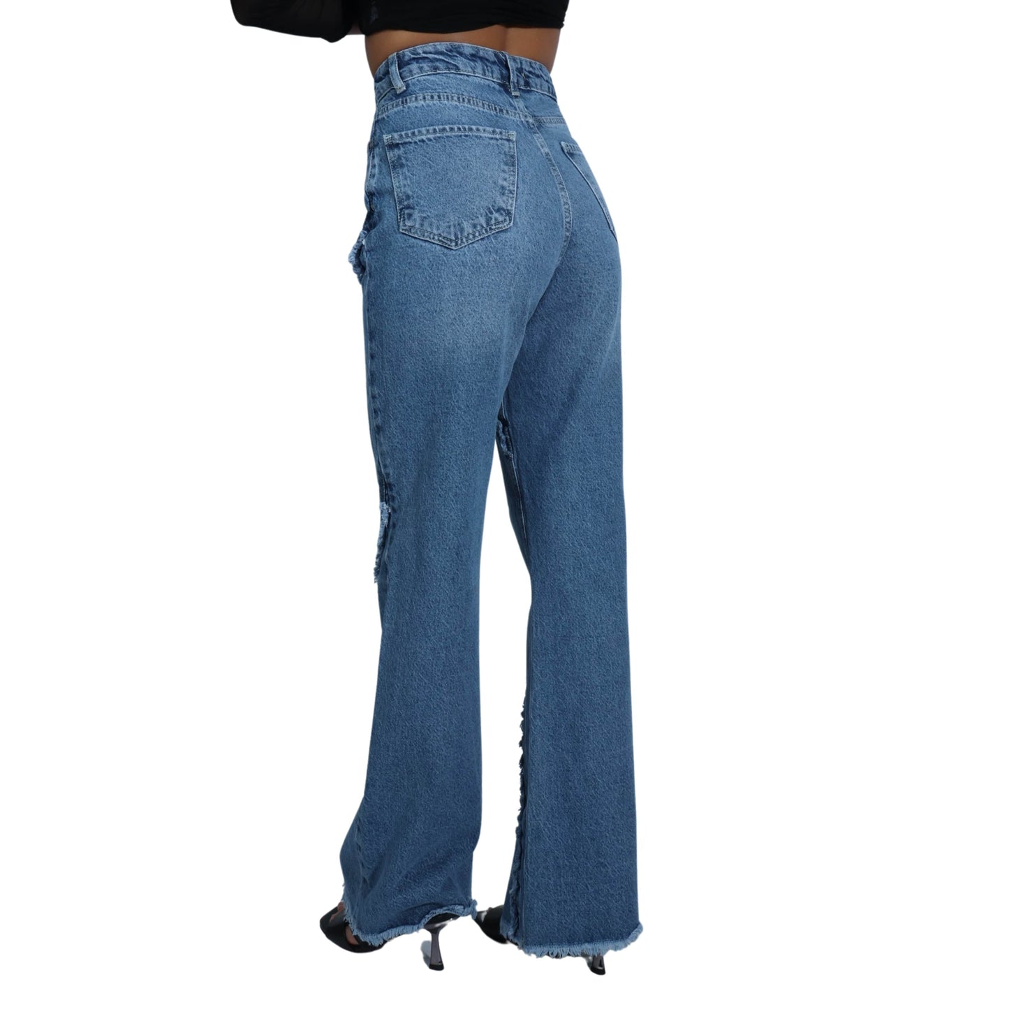 777 PLUS DENIM Womens Bottoms XS / Blue 777 PLUS DENIM - Pull Over Jeans