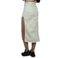 777 PLUS DENIM Womens Bottoms M / Beige 777 PLUS DENIM -  Side-Slit Denim Skirt