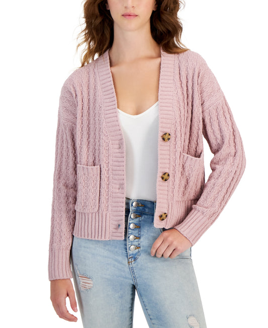 PINK ROSE - Front Pocket Cardigan