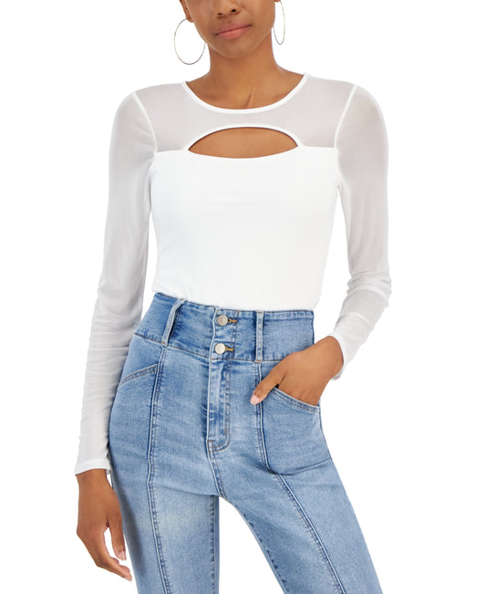 CRAVE FAME - Cutout Illusion Mesh Bodysuit