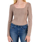 HIPPIE ROSE - Square-Neck Corset Sweater Top