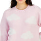 HOOKED UP -  Cloud-Print Long-Sleeve Sweater