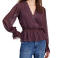 SELF ESTEEM - Lace-Trim Bell-Sleeve Peasant Top