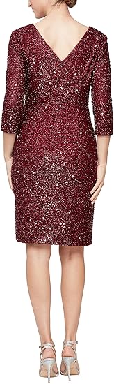 SLNY - Short Cap Sleeve Sequin Dress