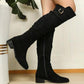 SHEIN - Faux Suede Buckle Decor Zipper Side Boots