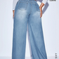 SHEIN - Drawstring Waist Wide Leg Jeans