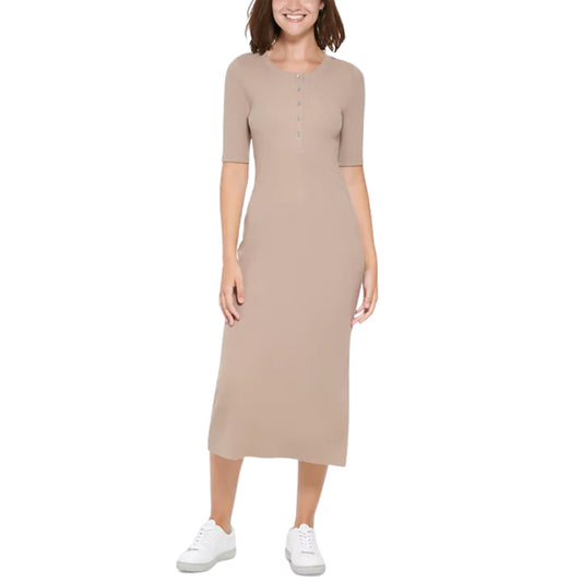 CALVIN KLEIN - Ankle Length Ballet Sleeve Dress