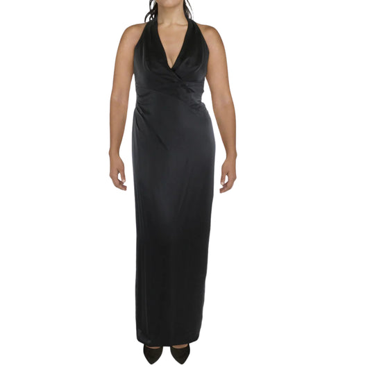 RALPH LAUREN -  Satin Sleeveless Evening Dress