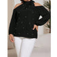 SHEIN - Faux pearl off shoulder top