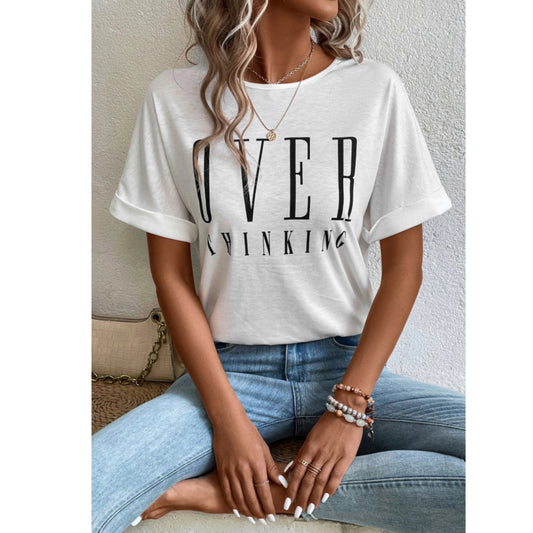 SHEIN - Letter Graphic Batwing Sleeve T-shirt