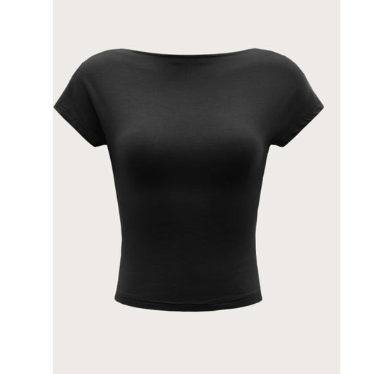 SHEIN - Backless Solid t-shirt