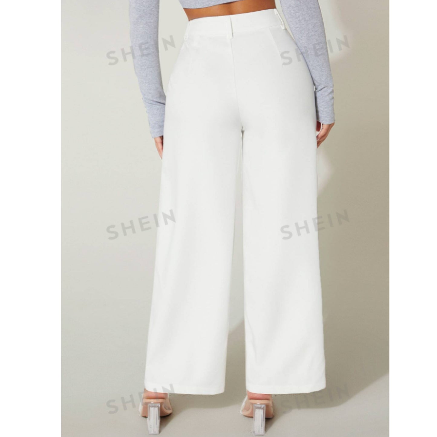 SHEIN - PETITE High Waist Wide Leg Pants