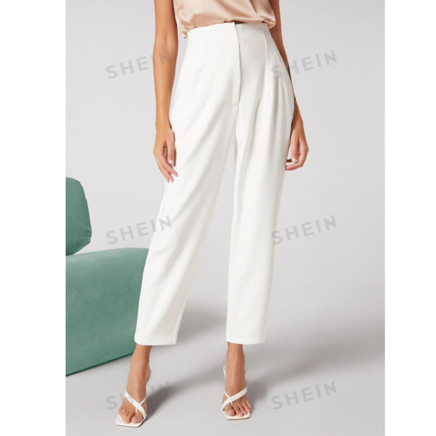 SHEIN - Solid Tailored Trousers Pants