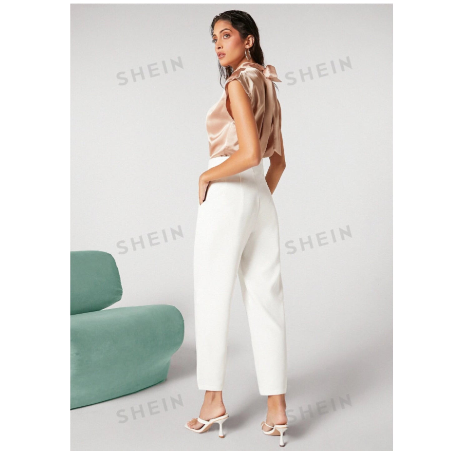 SHEIN - Solid Tailored Trousers Pants