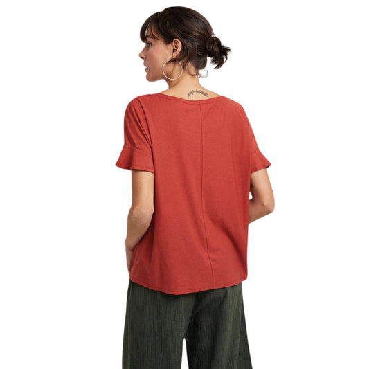 OXXO - Collar Frilled Sleeve T-Shirt