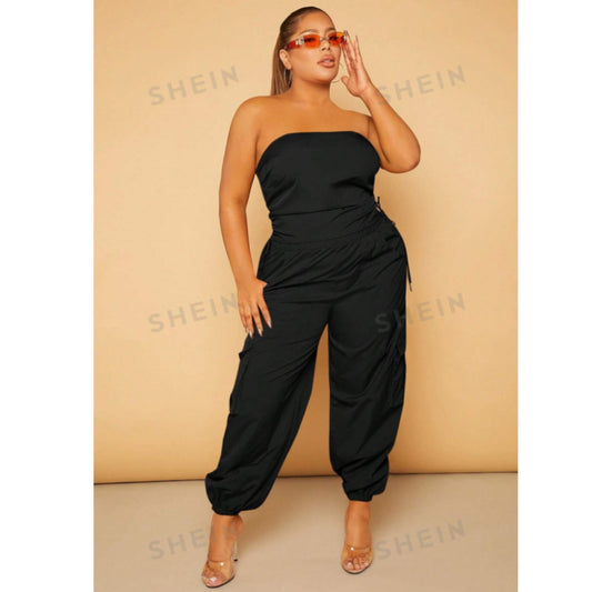 SHEIN -Drawstring Side Tube Top & Pants set