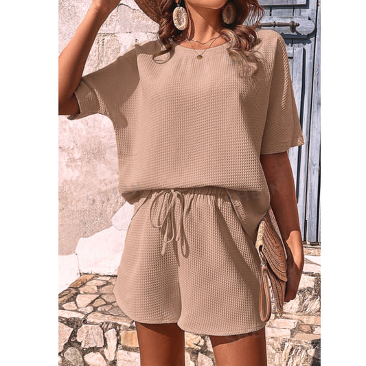 SHEIN - Fit Short Sleeve Shirt And Shorts Set