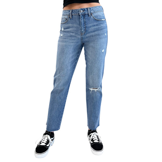 REWASH - High Rise Slim Straight Ankle Jeans