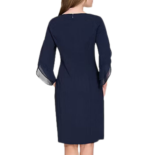 DKNY - Quarter Sleeve Knee-Length Petite Dress