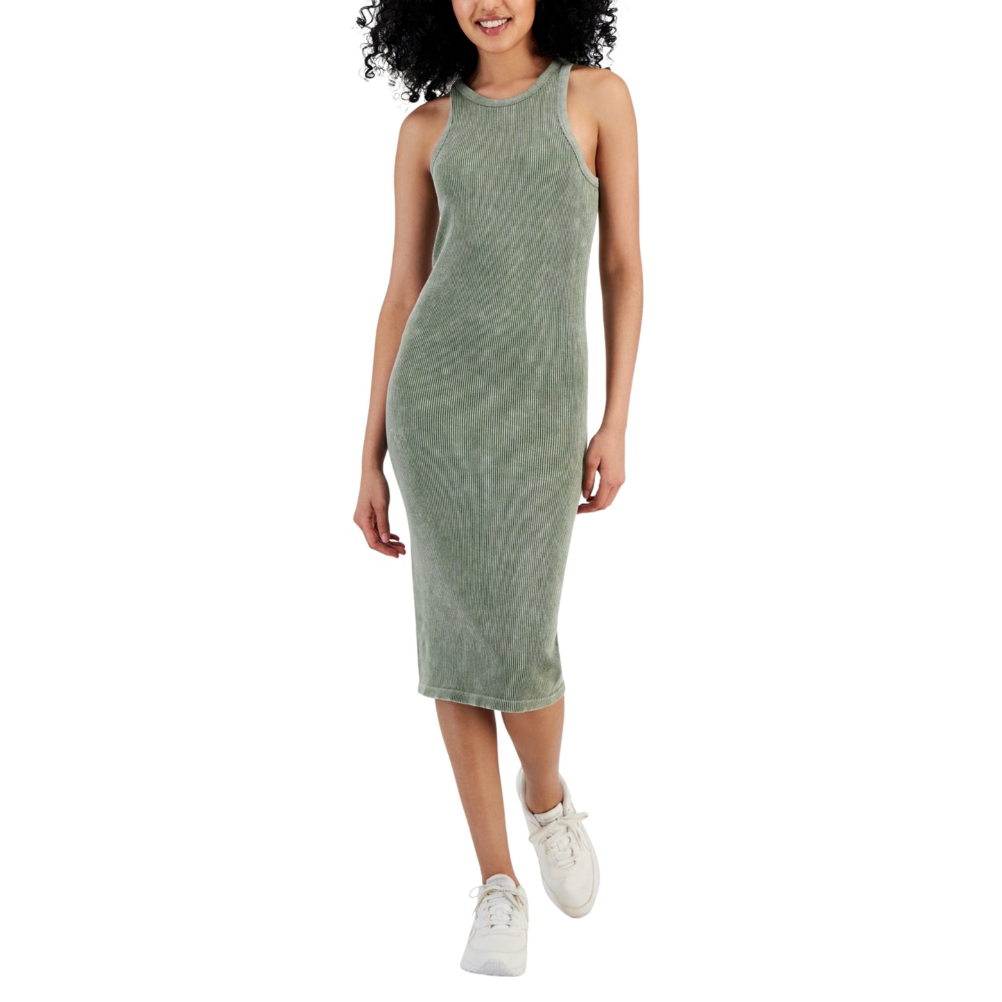 CRAVE FAME -  Ribbed Seamless Midi Dress