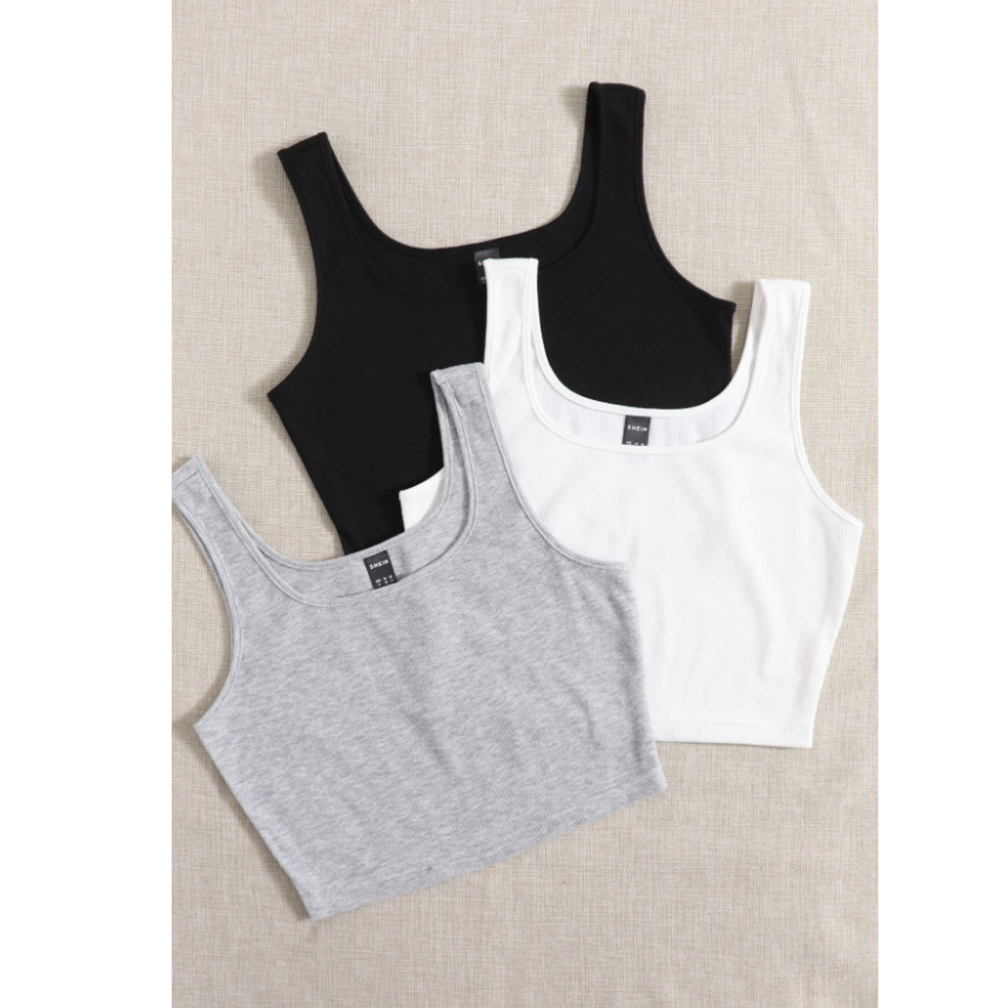 SHEIN - 3 Pack Solid Crop Top