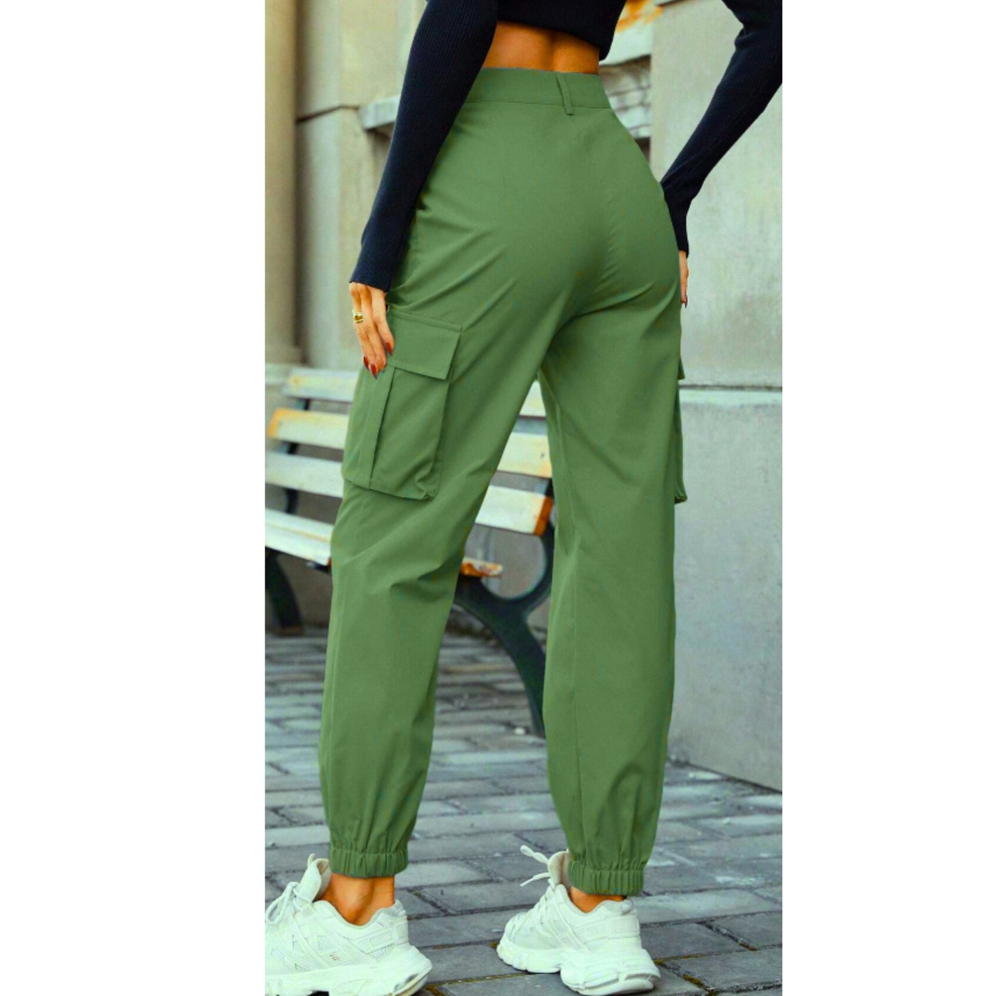 SHEIN - Solid Flap Pocket Cargo Pants