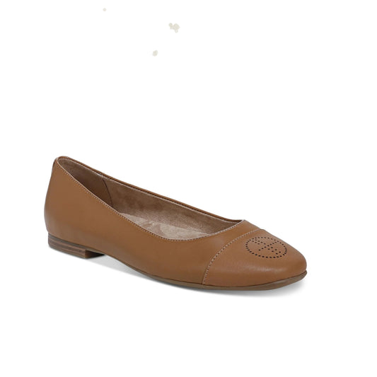 GIANI BERNINI -   Perforated Cushioned Square Toe Slip on Leather Flats Shoes