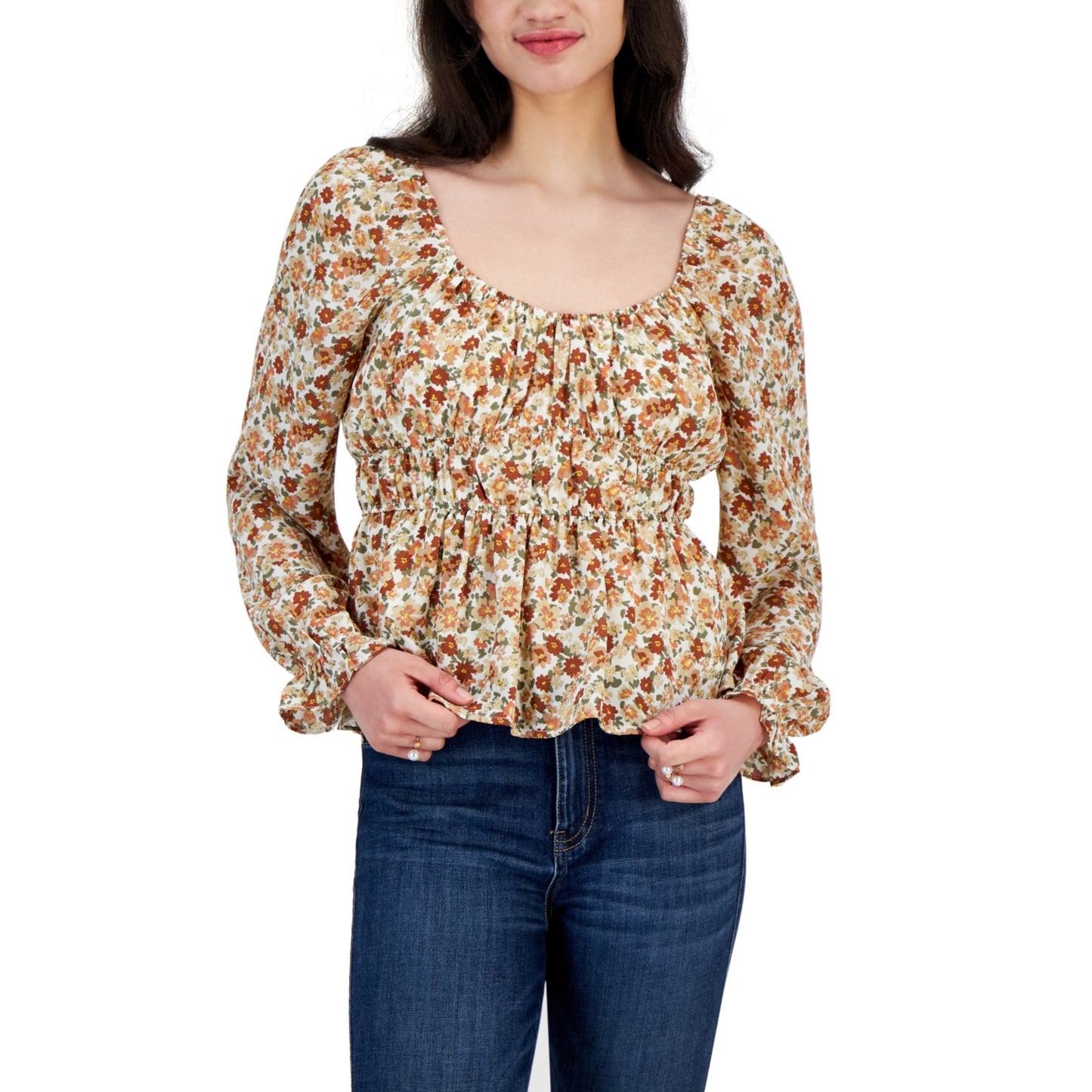 PLANET HEART - Puffed-Sleeve Flower blouse